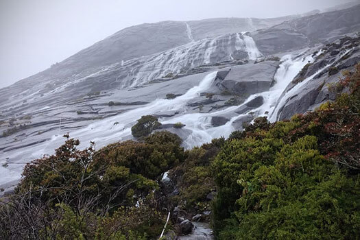Climbers brave through downpour on Mount Kinabalu